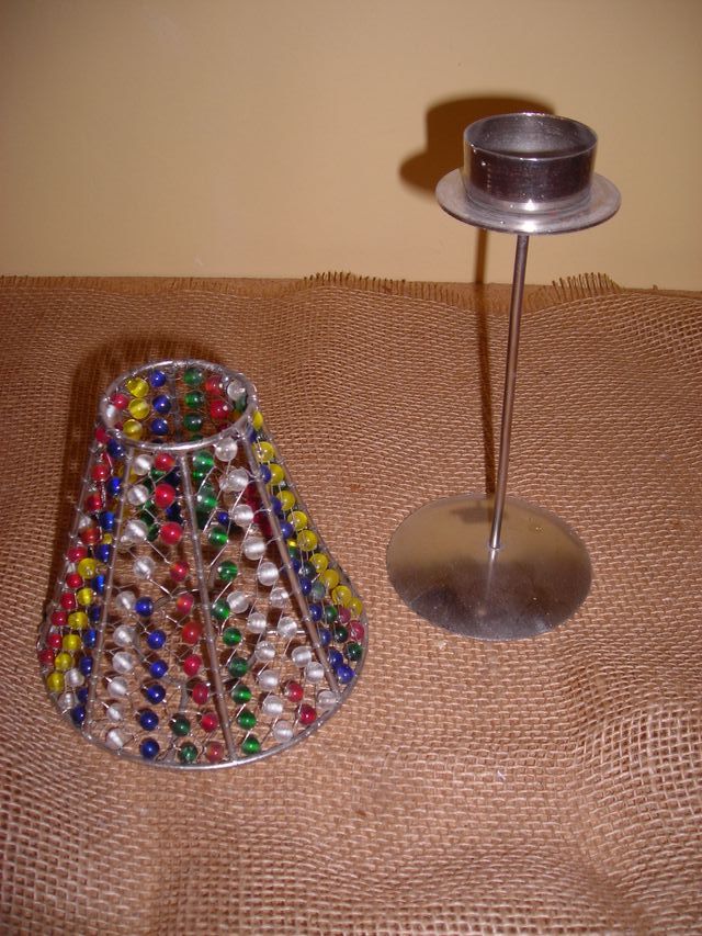 Lamparilla de cuentas multicolores para velas