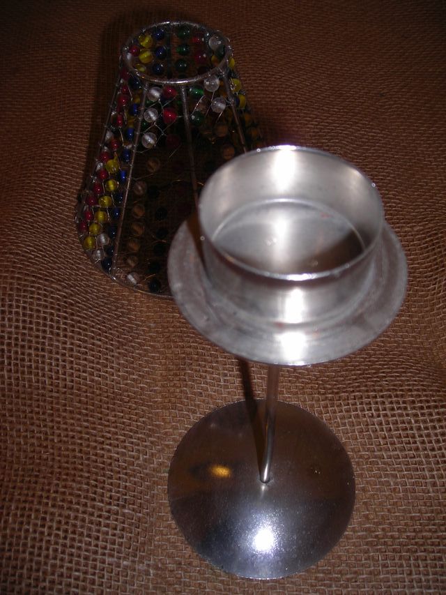 Lamparilla de cuentas multicolores para velas