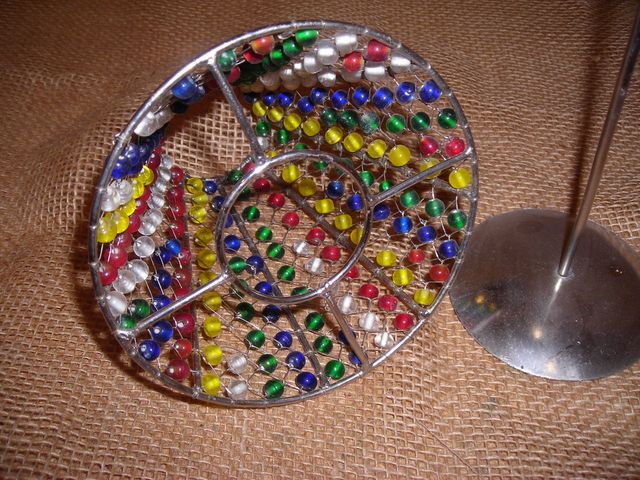 Lamparilla de cuentas multicolores para velas