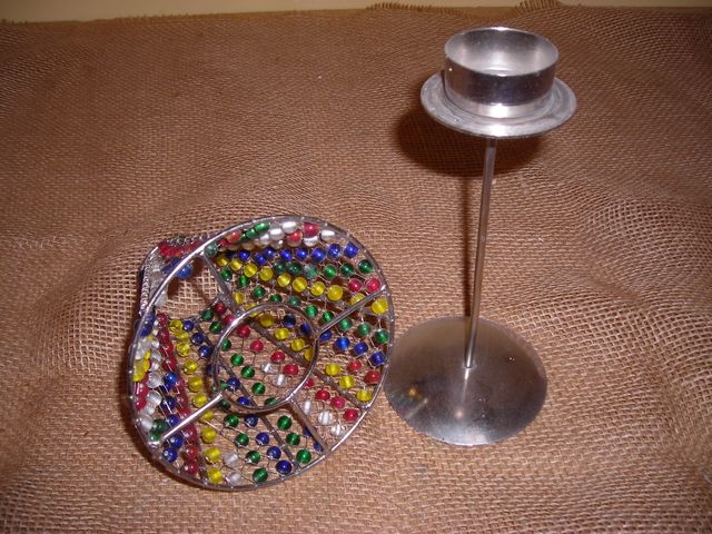 Lamparilla de cuentas multicolores para velas