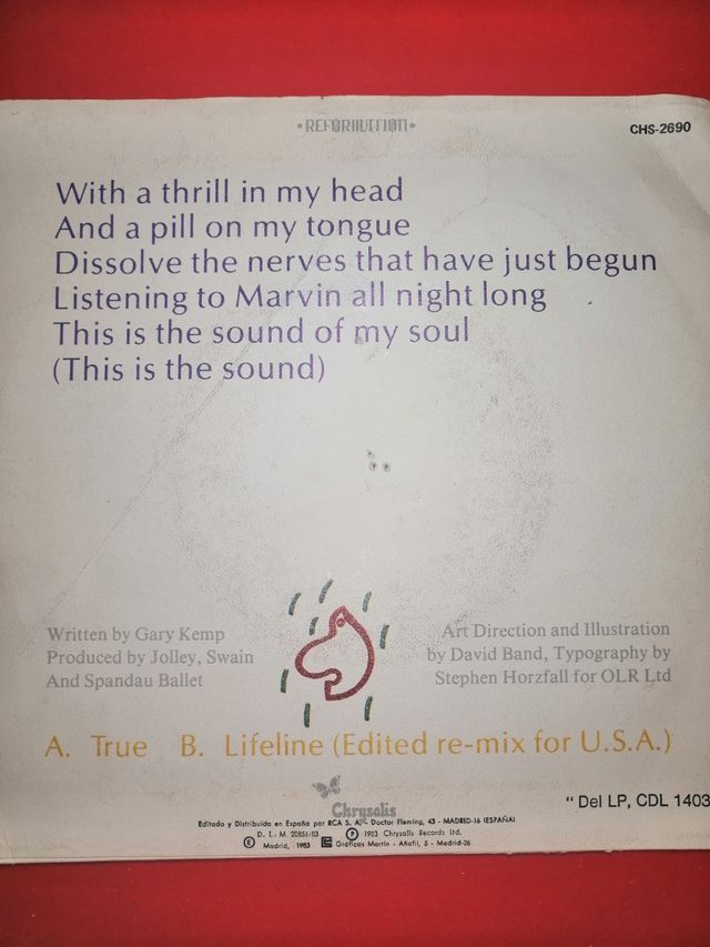 Spandau Ballet True. Vinilo.
