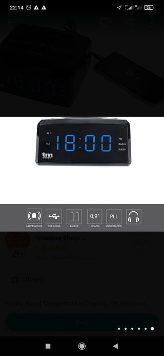 Radio Reloj Despertador TM Electron