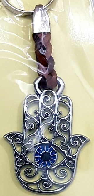 2x10€ LLAVERO CUERO ZAMAK MANO DE FATIMA