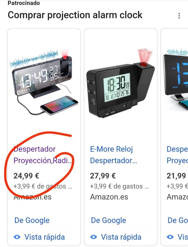 DESPERTADOR PROYECCIÓN RADIO