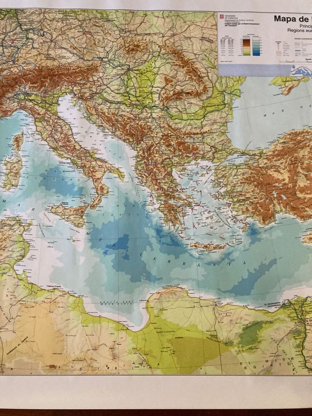 Mapa grande de colegio la cuenca mediterranea.