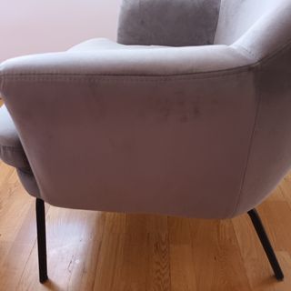 BUTACA DE TERCIOPELO GRIS COMO NUEVA