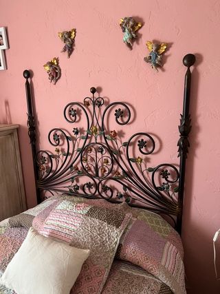 PRECIOSO CABECERO DE FORJA PARA NIÑA 1,10 CM