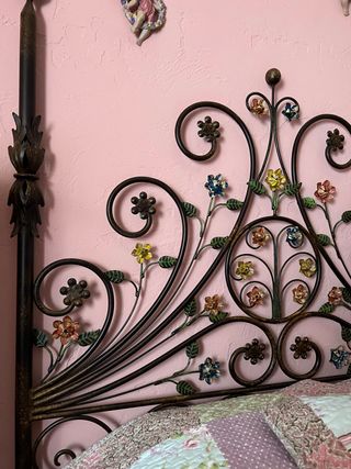 PRECIOSO CABECERO DE FORJA PARA NIÑA 1,10 CM