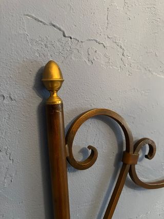 CABECERO DE FORJA Y MADERA CAMA MATRIMONIO 1,50 M