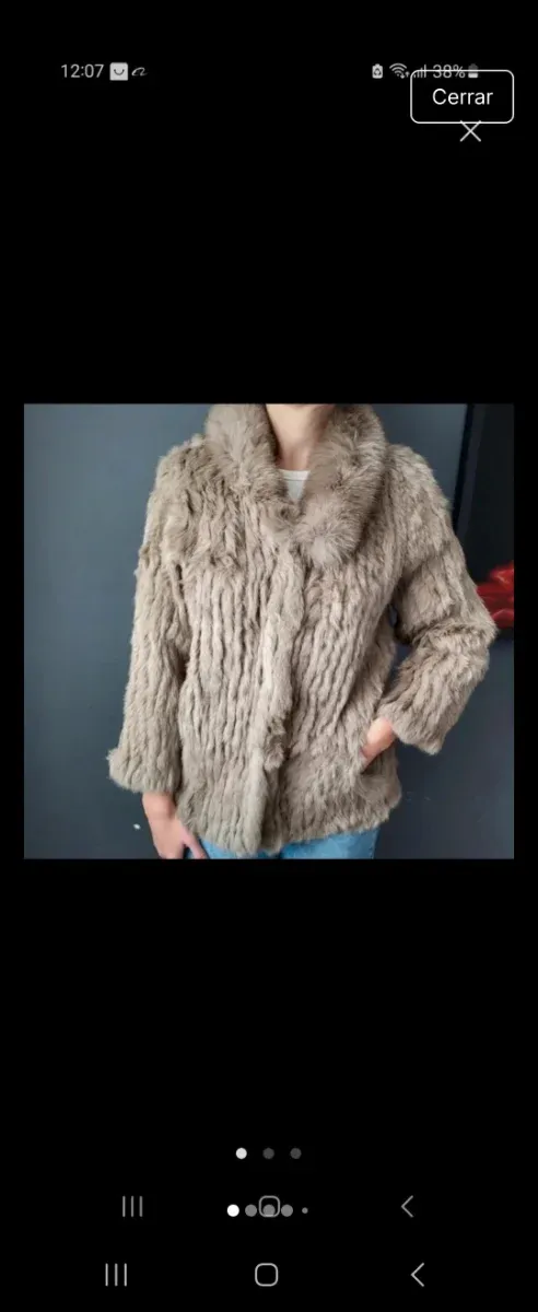 chaqueta pelo conejo talla s