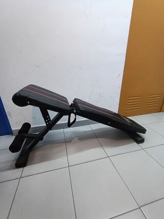 Banco de ejercicios plegable + mancuernas