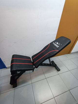 Banco de ejercicios plegable + mancuernas