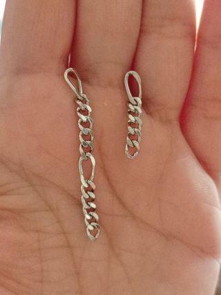 Pendientes eslabones de plata de ley