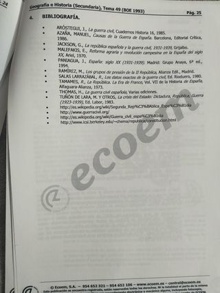 Temario oposición Geografía e Historia