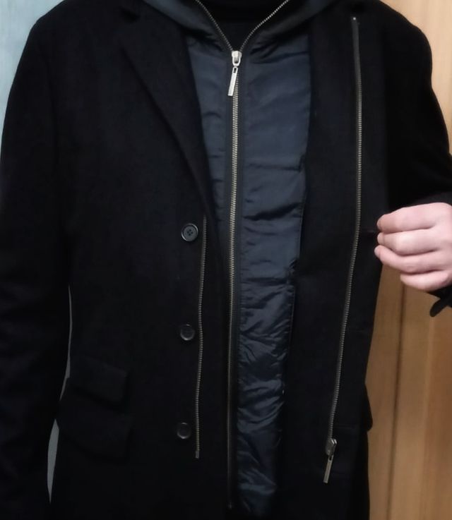 Abrigo de paño azul marino