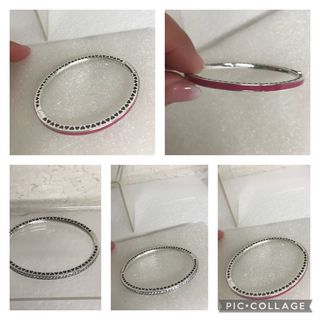PULSERA RÍGIDA PLATA PANDORA CIRCONITAS/cereza