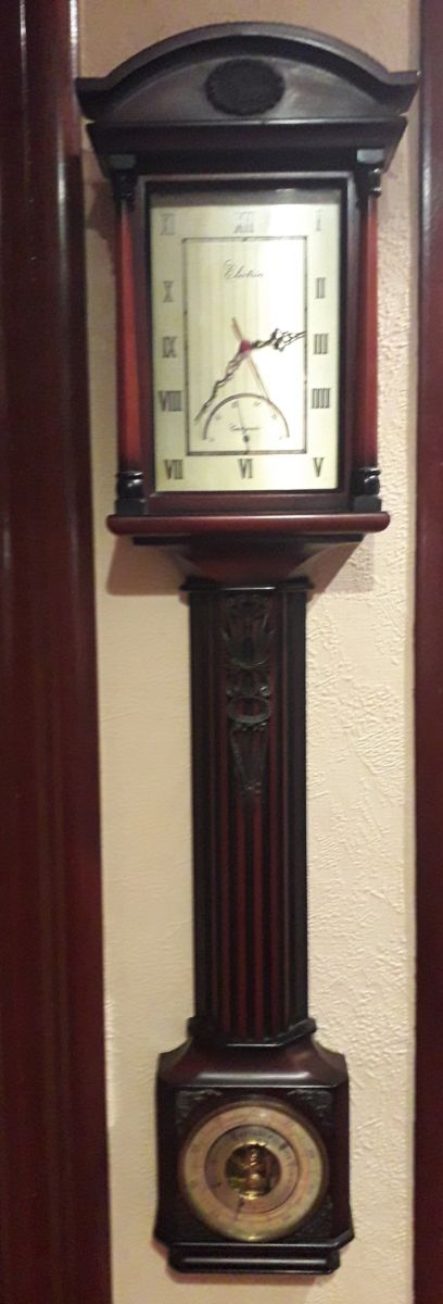 RELOJ BARÓMETRO Y TERMÓMETRO DE PARED VINTAGE