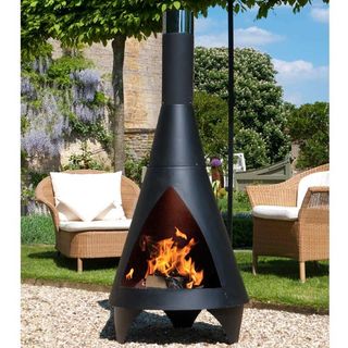 caminetto a legna esterno, stufa da giardino