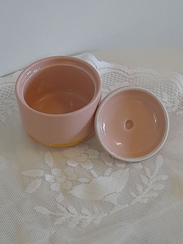 Deruta Ceramica Cofanetto Rosa Portagioielli Vtg