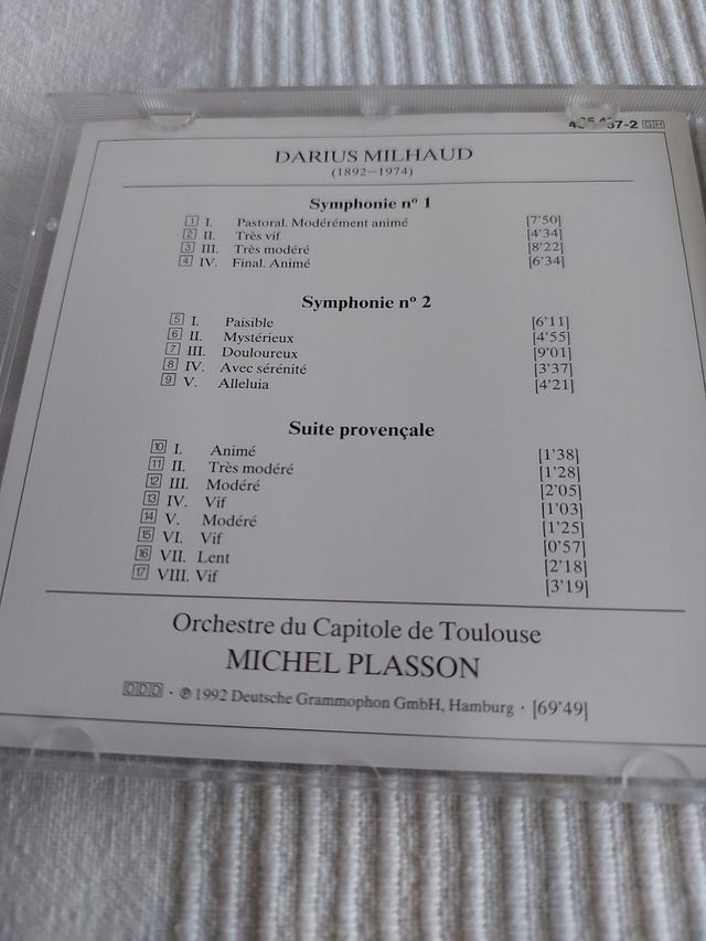 Milhaud - Sinfonías 1 y 2, suite provenzal