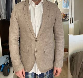 Chaqueta lino beige talla 50