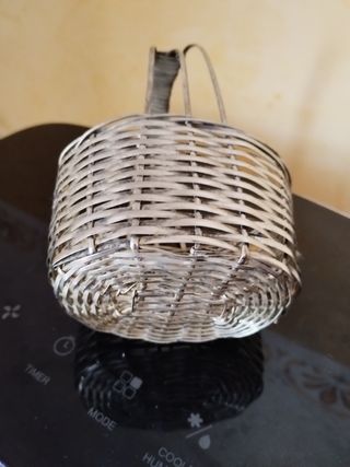 Paniere intrecciato in silver