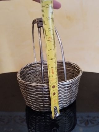 Paniere intrecciato in silver