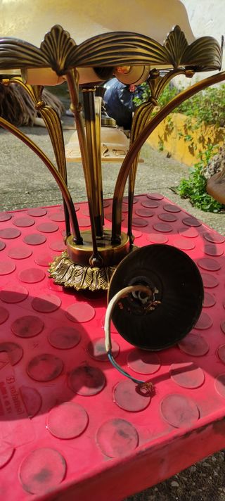 Lámpara de techo, cristal y bronce, Ballesteros,S.