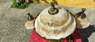 Lámpara de techo, cristal y bronce, Ballesteros,S.