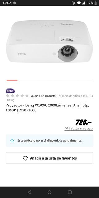 Proyector BENQ W1090