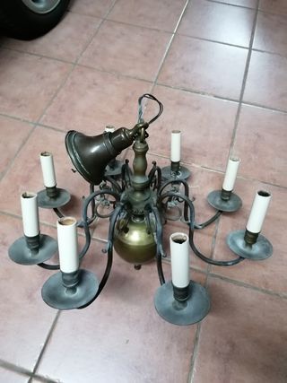 Antigua lámpara Holandesa de bronce