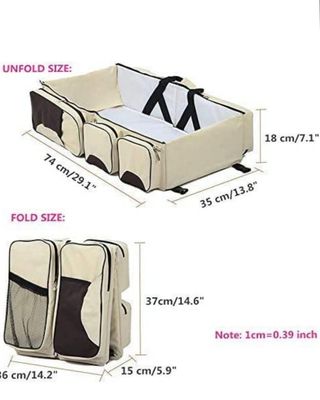 Bolso cambiador y cuna bebé