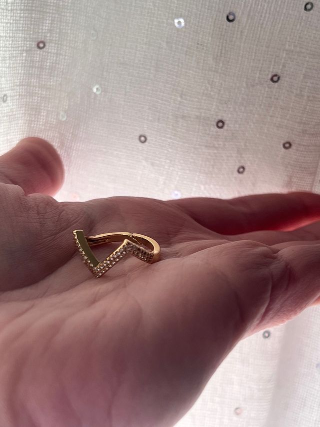 Anello diamantini dorato