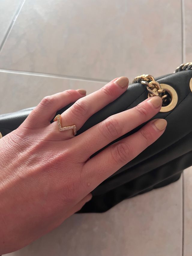 Anello diamantini dorato