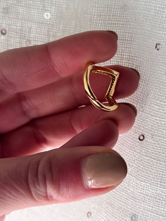 Anello diamantini dorato