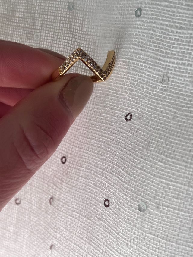 Anello diamantini dorato