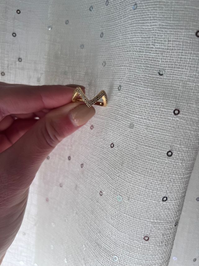 Anello diamantini dorato