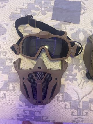 Casco, gafas protectoras de airsoft