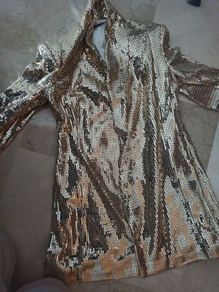 Preciosa Blazer larga brillo zara
