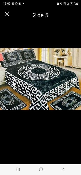 manta versace con dos fundas de los cojines y dos