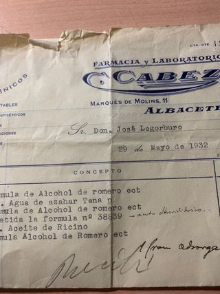 Documentos farmacia antiguas 
