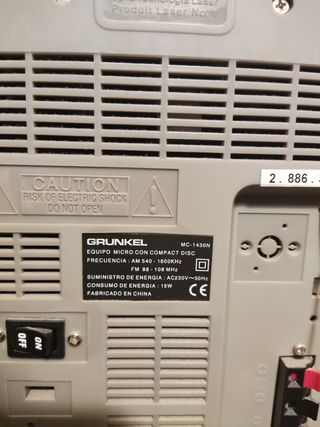 Equipo Música Grunkel MC-1430N