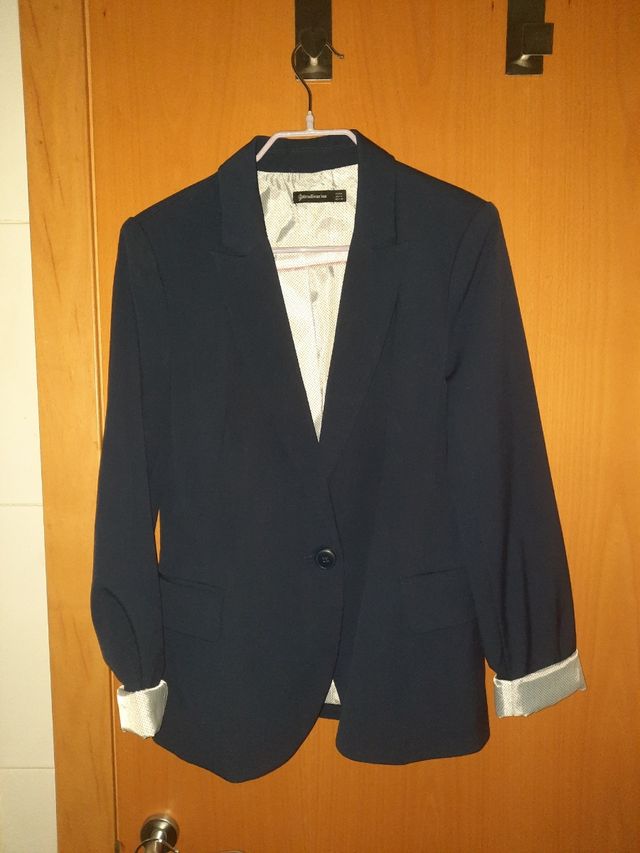 americana stradivarius azul marino a estrenar