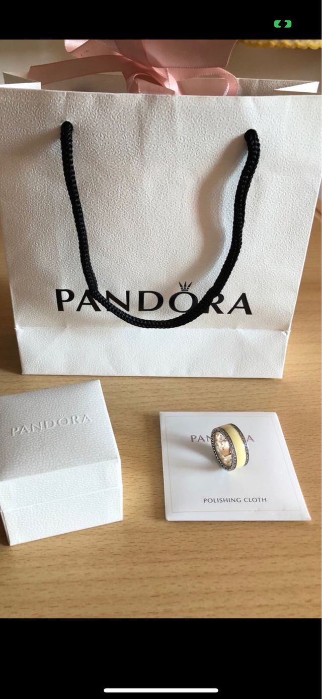 Anillo PANDORA, plata, esmalte,circonitas +regalo