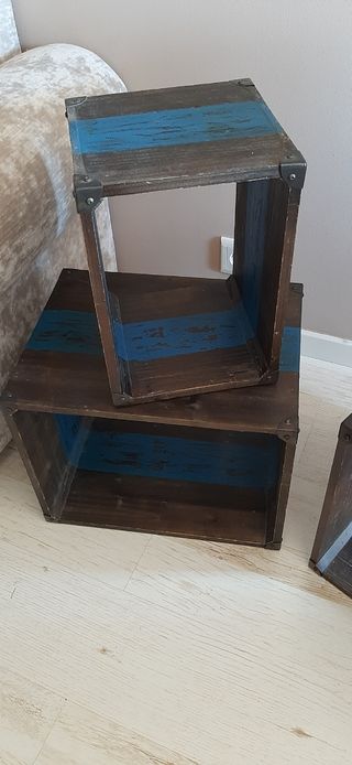 4 cajas de madera.Almacenaje+decoración+industrial