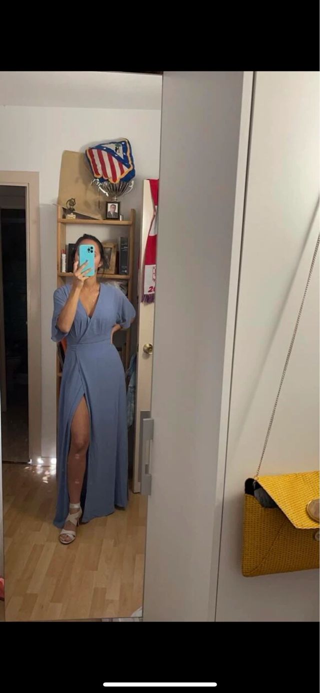 Vestido Fiesta Azul Vaporoso