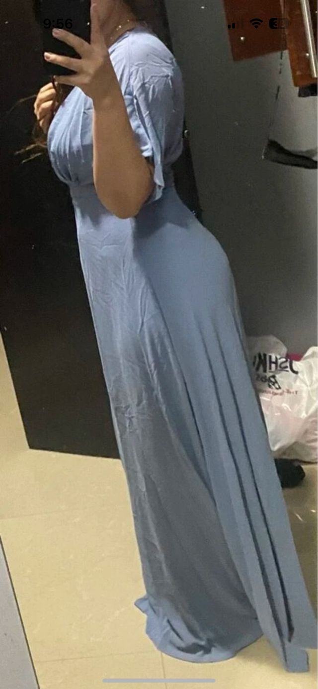 Vestido Fiesta Azul Vaporoso