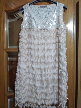 Vestido fiesta flecos