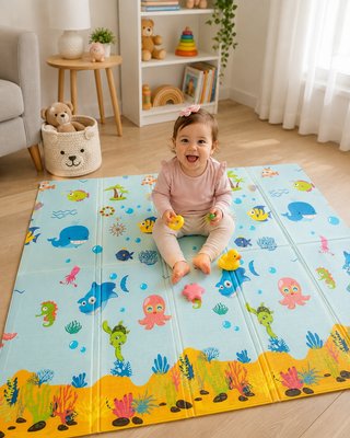 Alfombra de gateo infantil 180x200x1.5cm