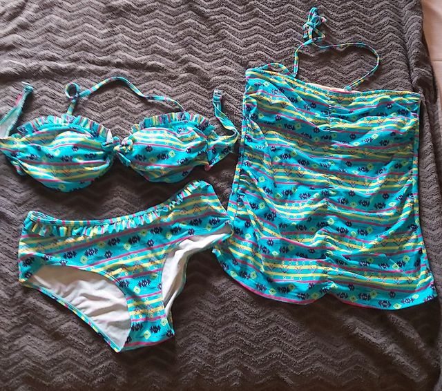 3 peças-Top tanquini/tankini, biquini/bikini 42/44